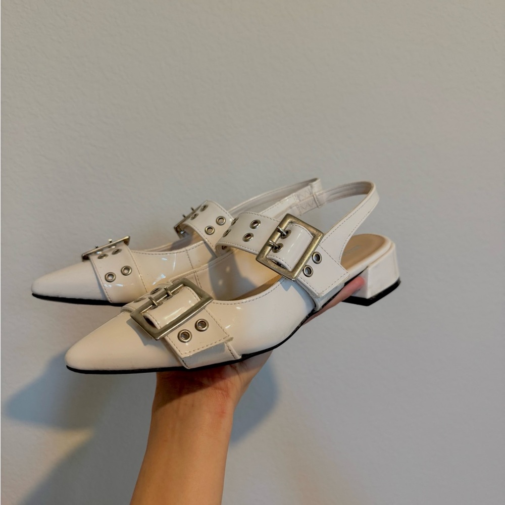 Elegant White Slingback Heels